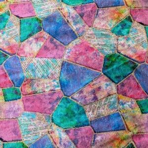 Pre Washed 3 Yards Of 100% Cotton Stain Glass Fabric